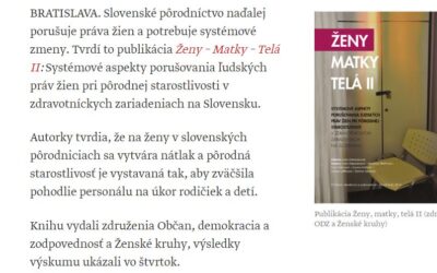 Rozhovor ZKH: Od matiek oddeľovali v pôrodnici deti už pred pandémiou